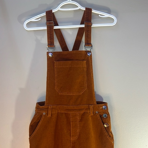 ModCloth Fall Potluck Corduroy Overalls Vintage size small brown - Picture 2 of 12
